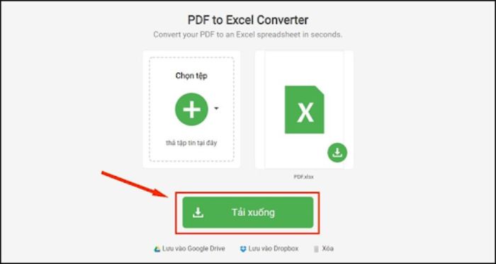 cách chuyển file PDF sang Excel