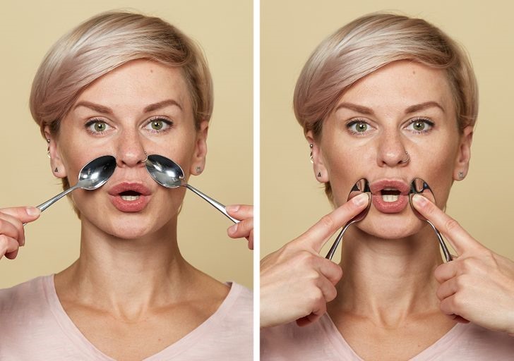 Massage làm cao mũi bằng thìa