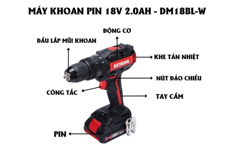 Máy khoan pin cầm tay Keyang