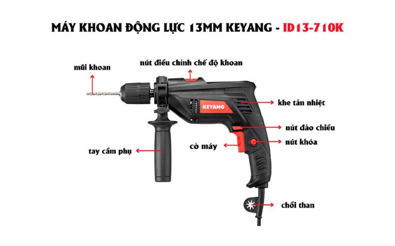 Máy khoan Pin VAC có thể dễ dàng khoan lỗ và sử dụng ở những nơi không sẵn nguồn điện hoặc khí nén