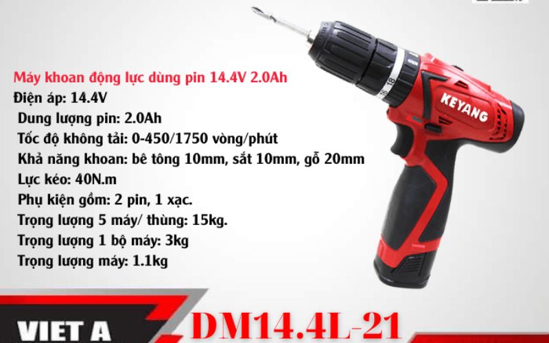Máy khoan pin nhỏ gọn, tiện lợi cho việc sử dụng ở những không gian hẹp.