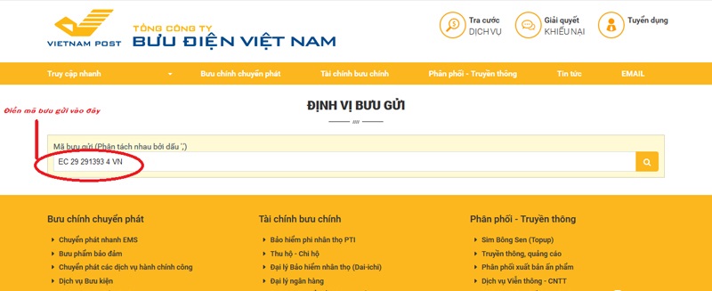 Hướng dẫn cách tra cứu vận đơn VNPost với các bước cụ thể