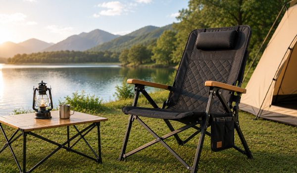 Ghế camping cao cấp có khả năng chịu lực lớn, tích hợp túi đựng đồ tiện lợi