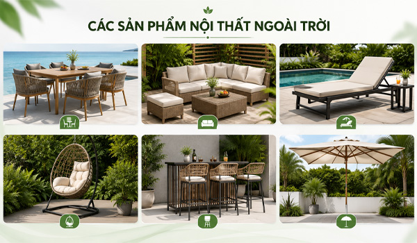 Nội thất ngoài trời là các sản phẩm nội thất được thiết kế để sử dụng ngoài trời