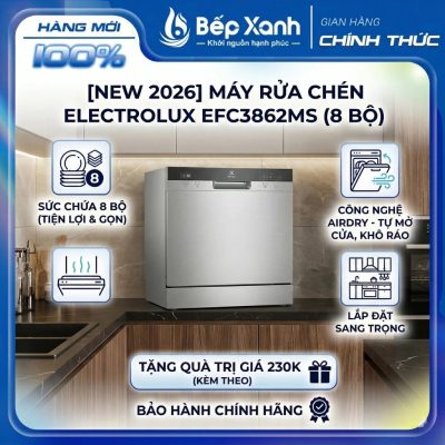Máy Rửa Chén Electrolux EFS6010BW/ EFC3862MS 8 Bộ