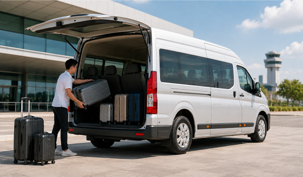 Xe 16 chỗ có không gian chứa đồ tương đối rộng, giúp việc vận chuyển hành lý thuận tiện hơn