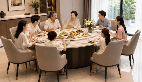 Bộ bàn ăn 8 ghế là lựa chọn lý tưởng cho gia đình 6 - 8 thành viên