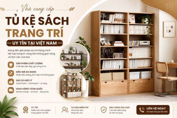 Nhà cung cấp Tủ kệ sách trang trí uy tín tại Việt Nam