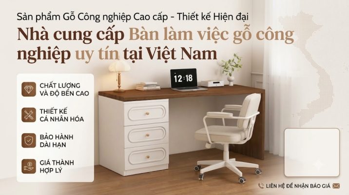 Nhà cung cấp Bàn làm việc gỗ công nghiệp uy tín tại Việt Nam