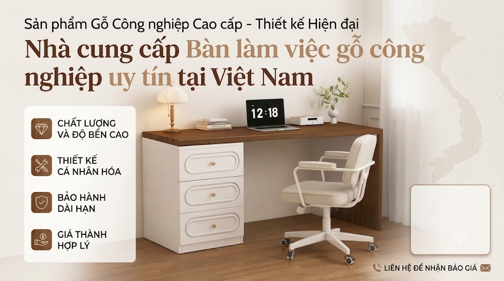 Nhà cung cấp Bàn làm việc gỗ công nghiệp uy tín tại Việt Nam