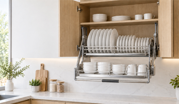 Tủ đựng chén bát dùng để bảo quản, sắp xếp & lưu trữ các dụng cụ nhà bếp