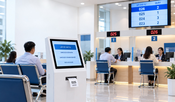 Hệ thống xếp hàng giúp quản lý thứ tự phục vụ của khách hàng tại các điểm giao dịch