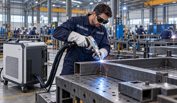 Máy hàn laser sử dụng chùm tia laser năng lượng cao để làm nóng chảy vật liệu tại vị trí cần liên kết