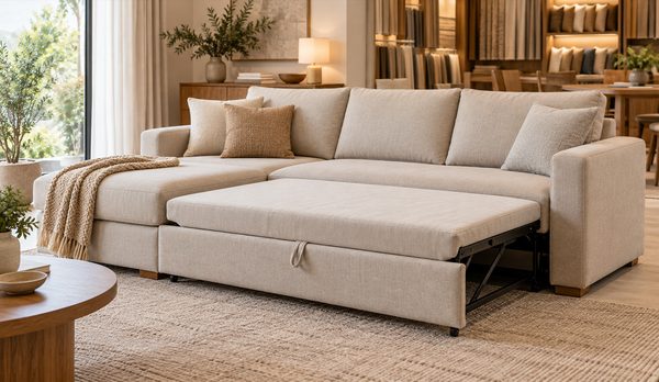 Sofa giường có khả năng chuyển đổi linh hoạt giữa 2 chức năng: ghế ngồi & giường nằm