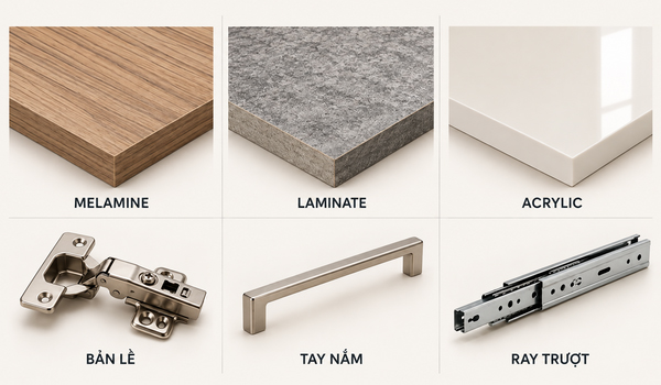 Vật liệu phủ & phụ kiện ảnh hưởng đến giá thành tủ giày dép gỗ công nghiệp